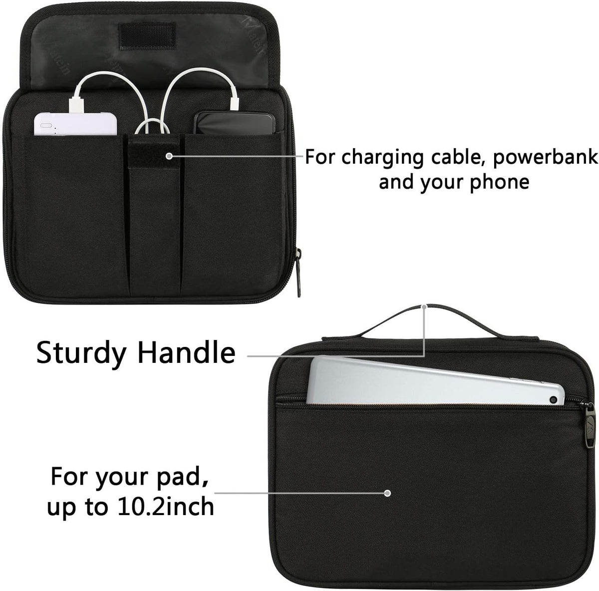 MATEIN Electronics Organizer, Waterproof Travel Electronic Case, Black
