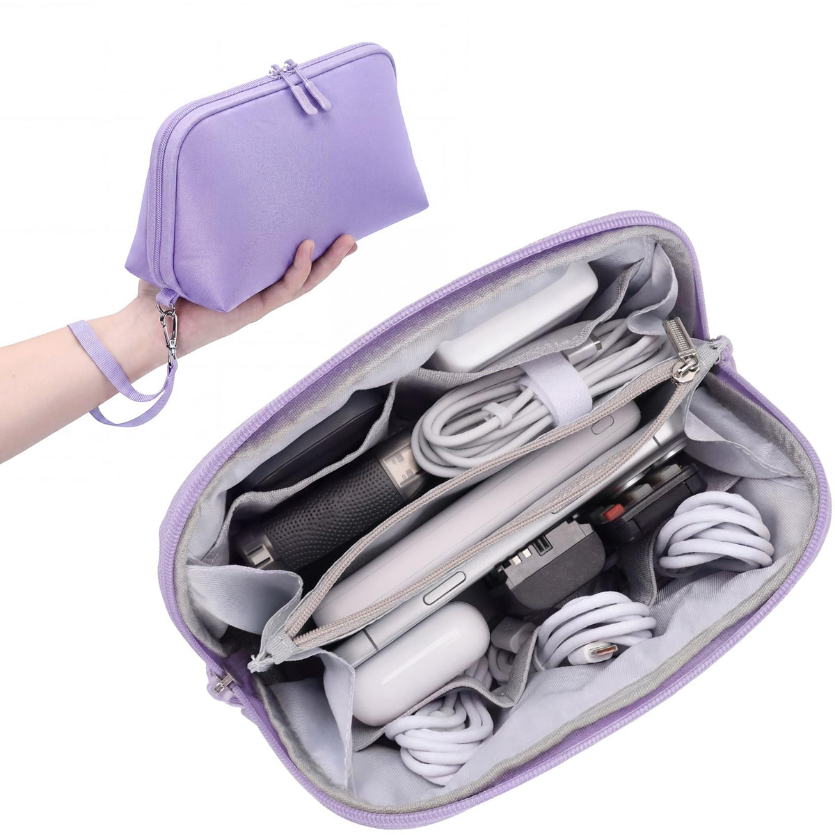 FYY Travel Cable Organizer - 8 Compartments, Lightweight, Water Repellent