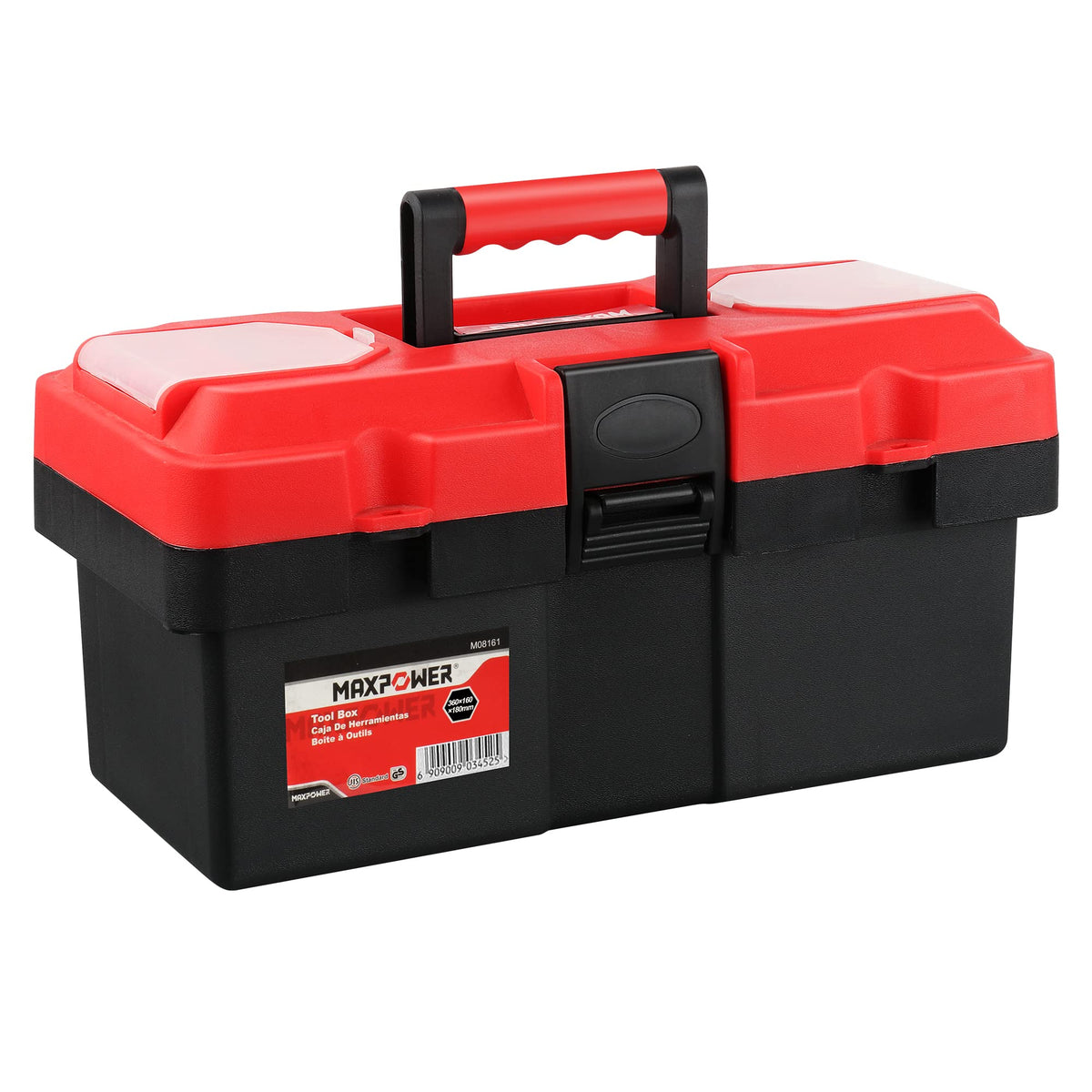 MAXPOWER 2-Pc Plastic Tool Box, 12" Small & 17" Portable Toolbox, Lockable