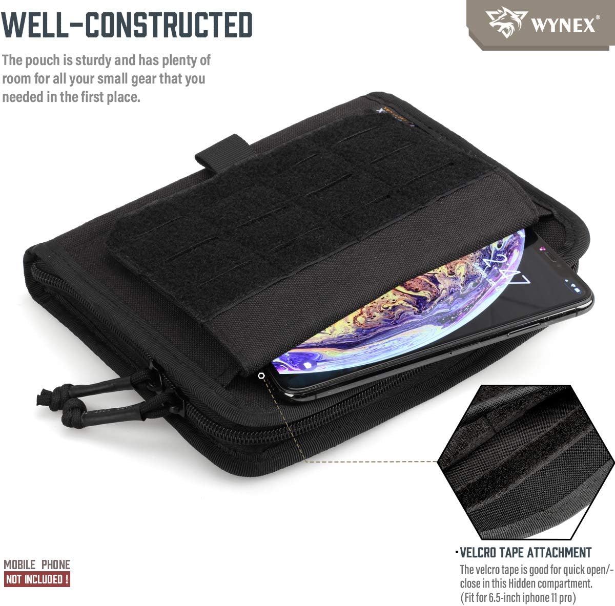 WYNEX Tactical Molle Admin Pouch, Laser-Cut, EDC Organizer Tool Pouch