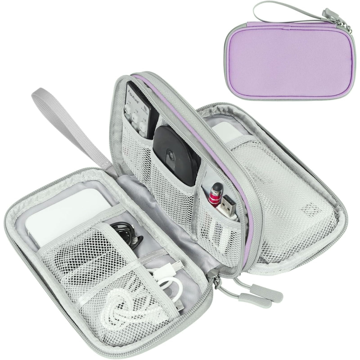 FYY Electronic Organizer, Travel Tech Pouch Bag, Large, Pink