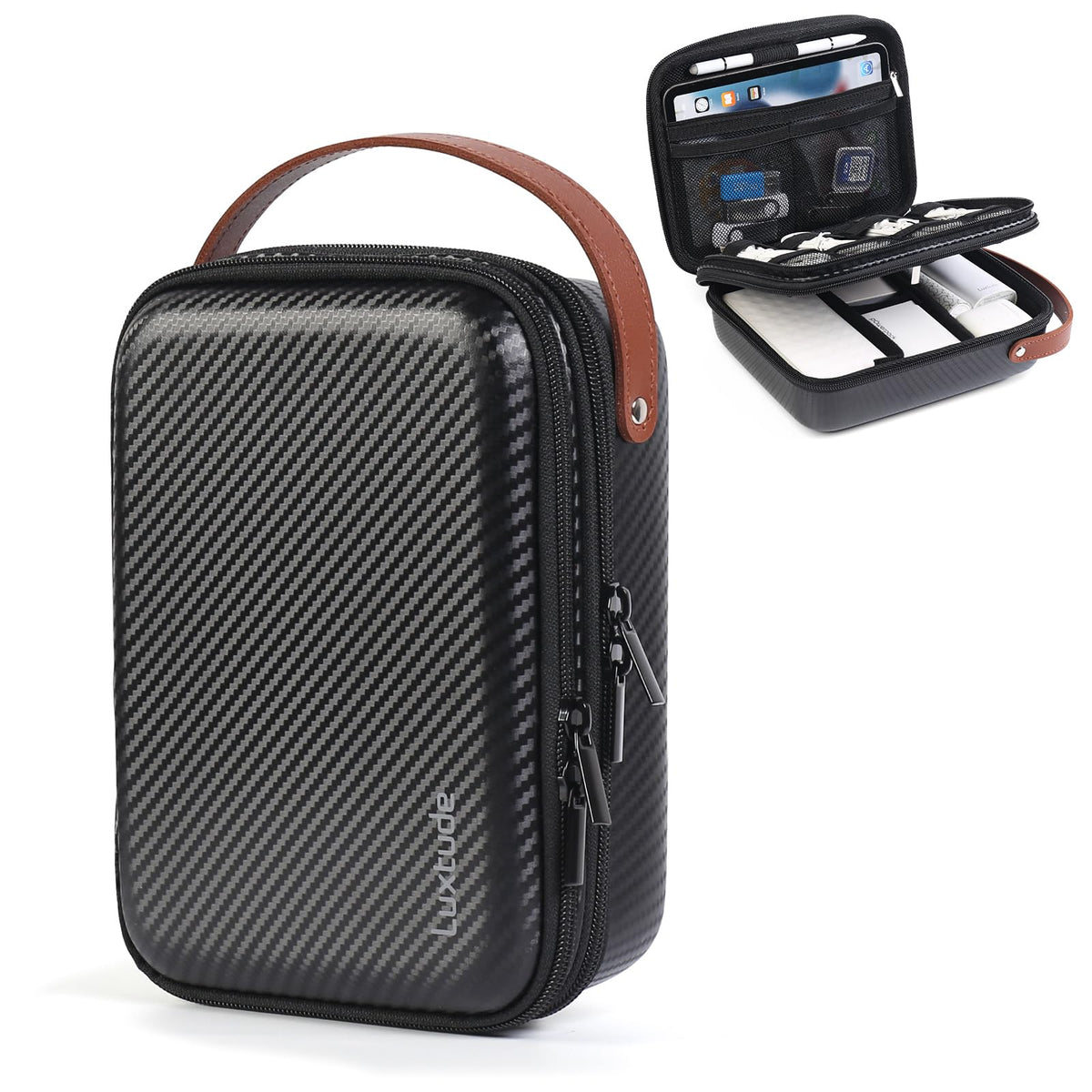 Luxtude Electronics Organizer Travel Case for Chargers and Cords