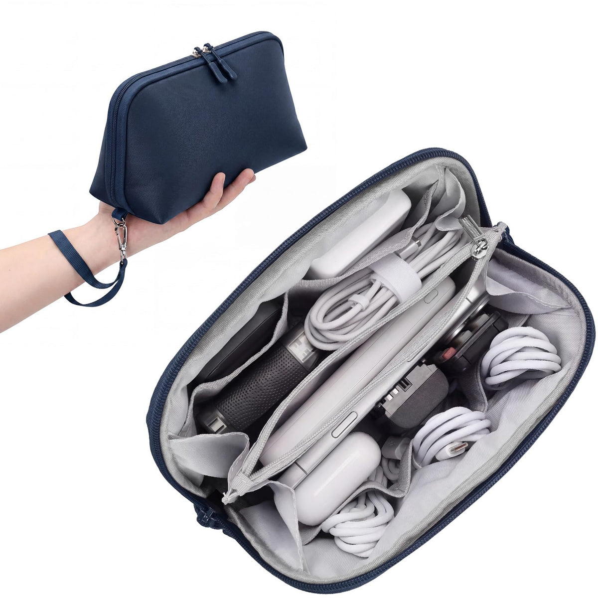 FYY Travel Cable Organizer - 8 Compartments, Lightweight, Water Repellent