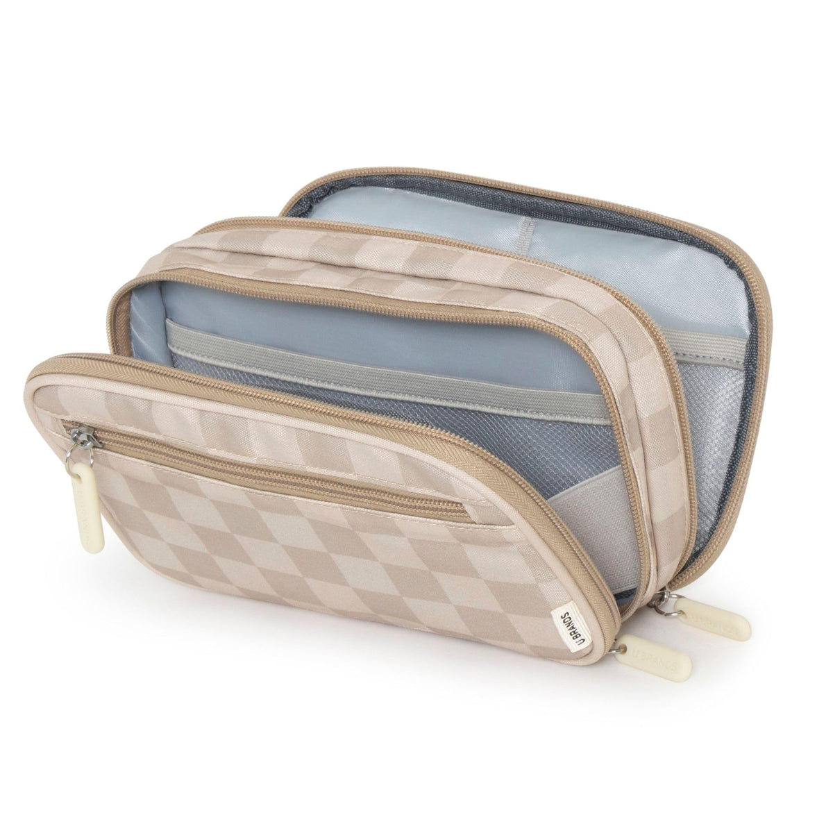 U Brands Electronics Organizer Travel Case, Cord Storage, 8" x 5.25", Beige