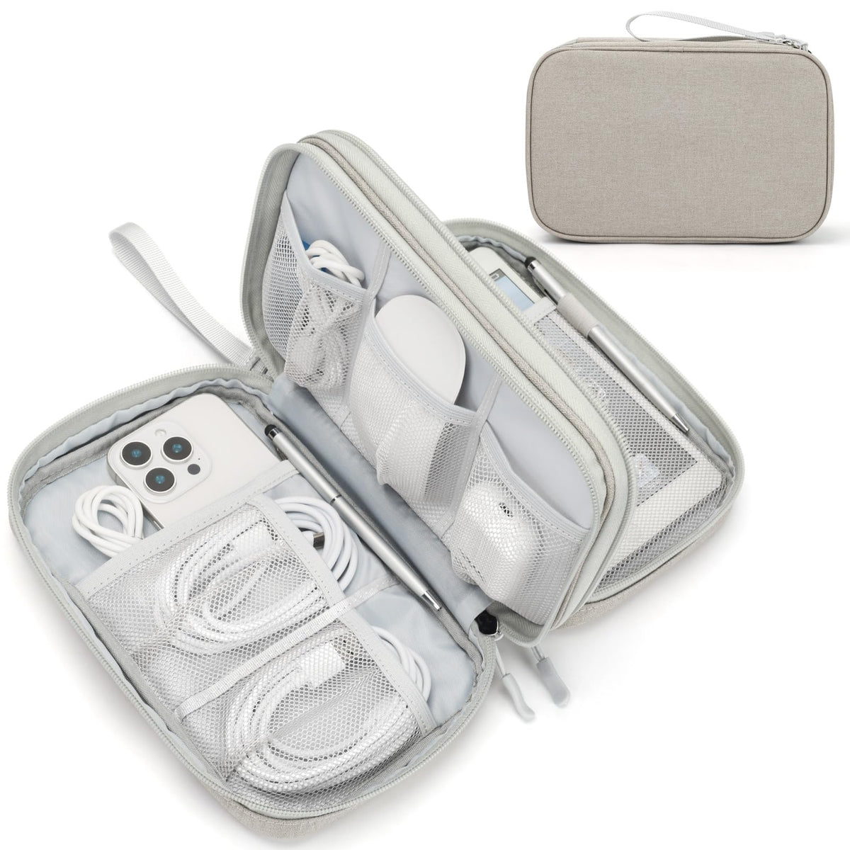 FYY Electronic Organizer, Travel Tech Pouch Bag, Large, Dark Green