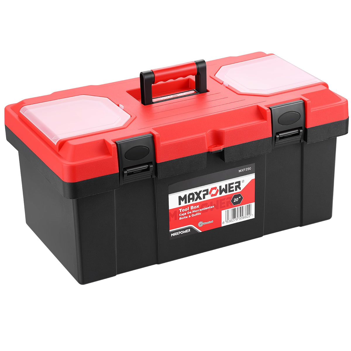 MAXPOWER 2-Pc Plastic Tool Box, 12" Small & 17" Portable Toolbox, Lockable