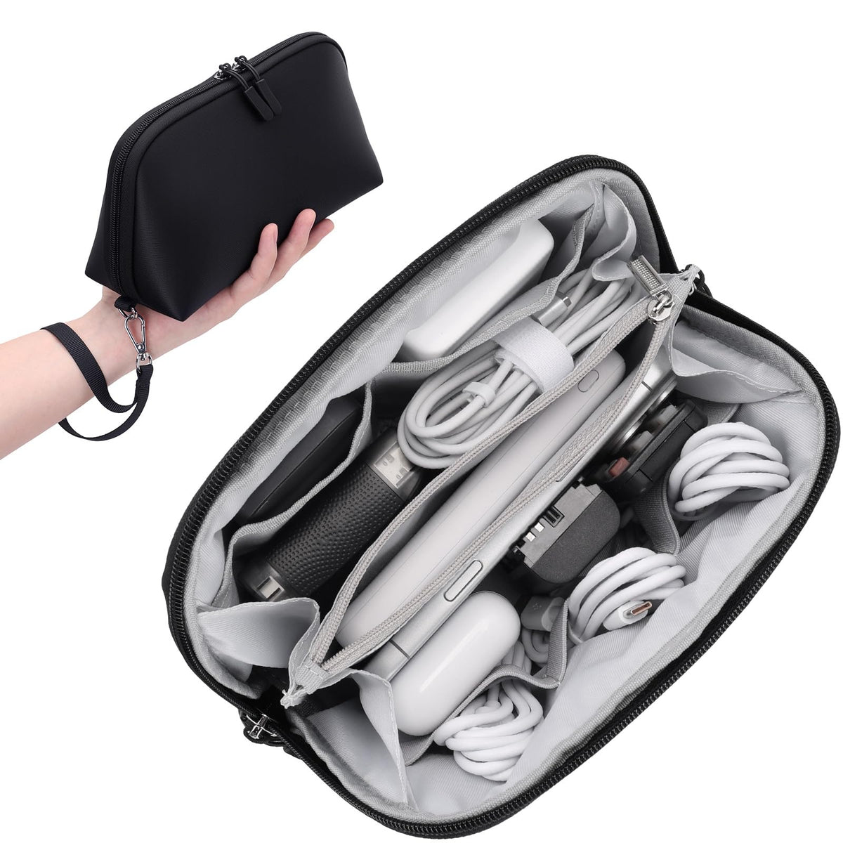 FYY Travel Cable Organizer - 8 Compartments, Lightweight, Water Repellent