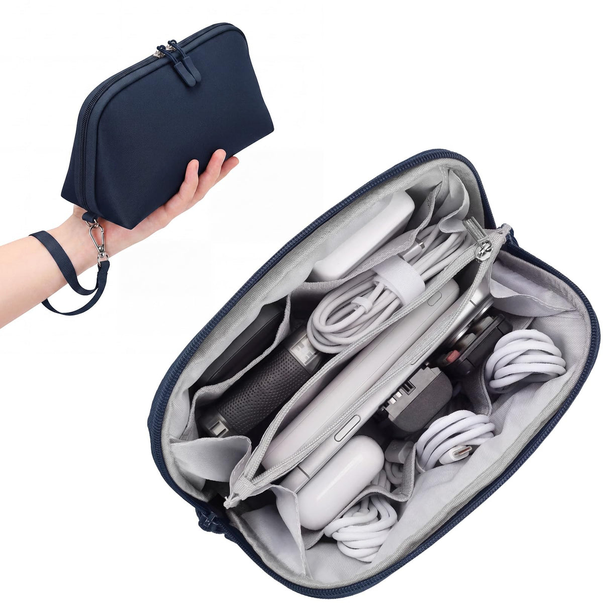 FYY Travel Cable Organizer - 8 Compartments, Lightweight, Water Repellent