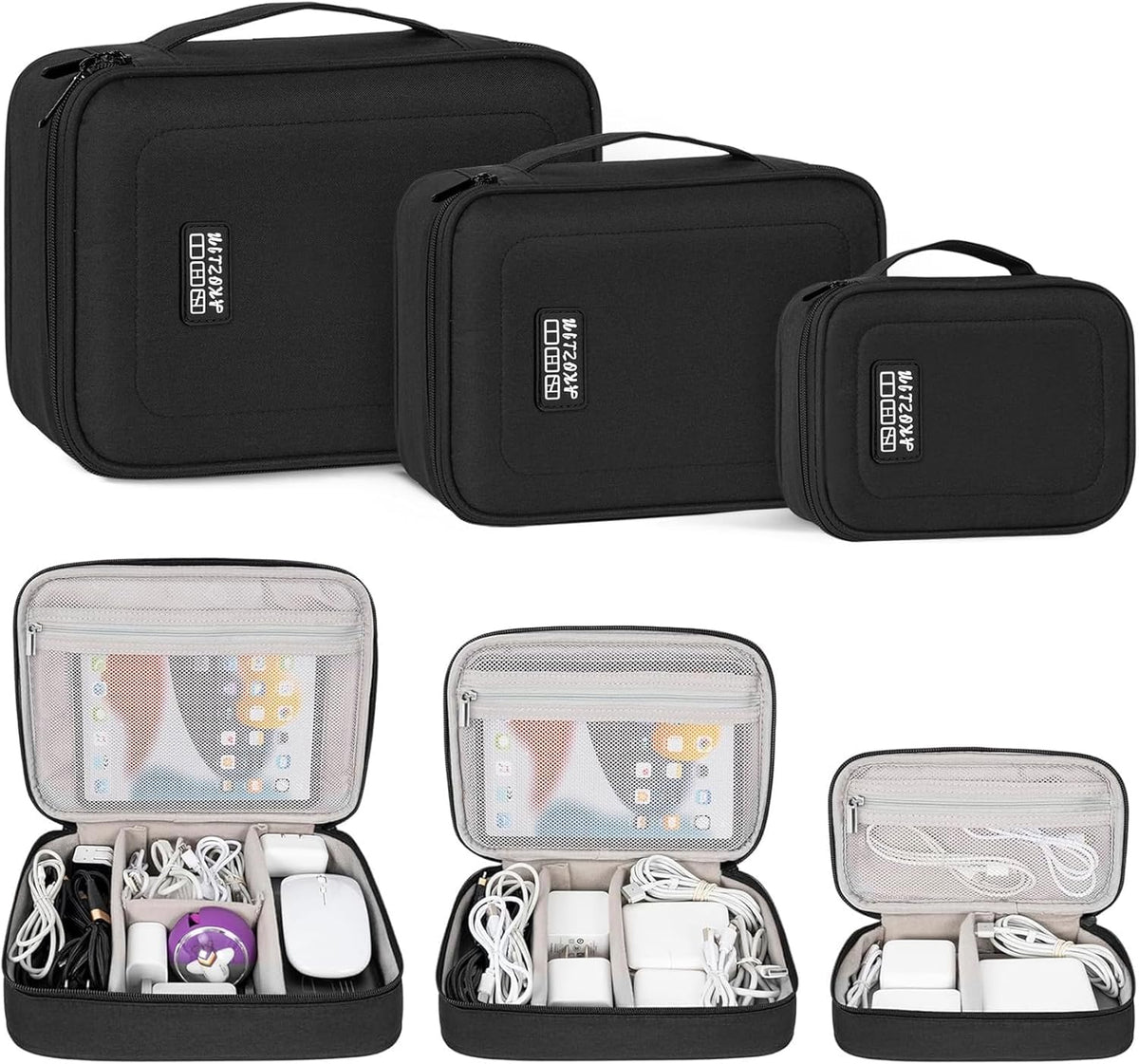 AKOZLIN Cable Organizer Bag, Padded Electronic Organizer Travel Case