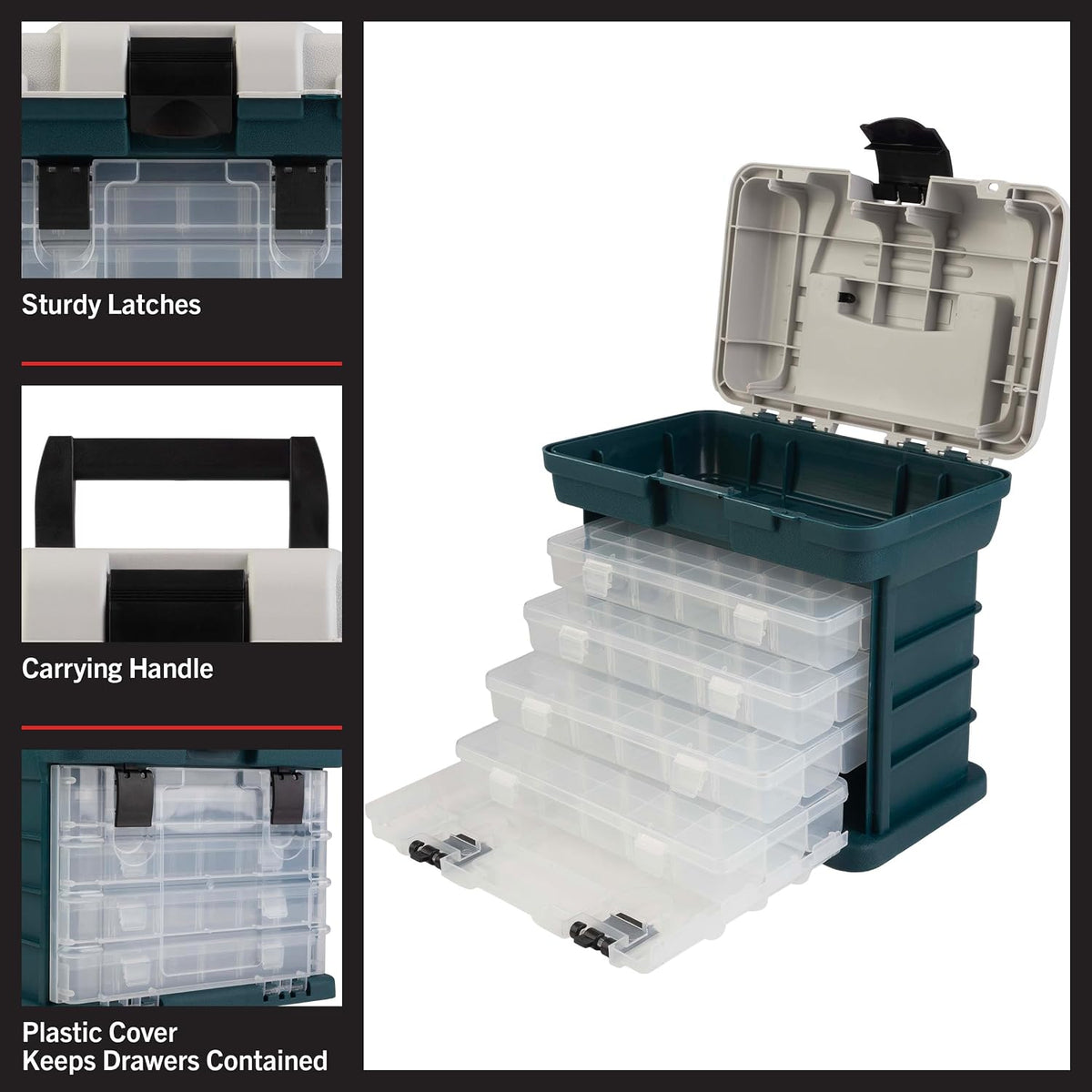 Stalwart Portable Tool Box Small Parts Organizer, Gray