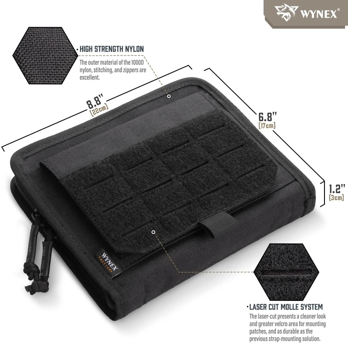 WYNEX Tactical Molle Admin Pouch, Laser-Cut, EDC Organizer Tool Pouch