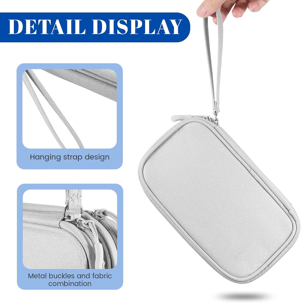 Sadnyy 3 Pcs Cable Organizer Travel, Double Layer Waterproof Pouch