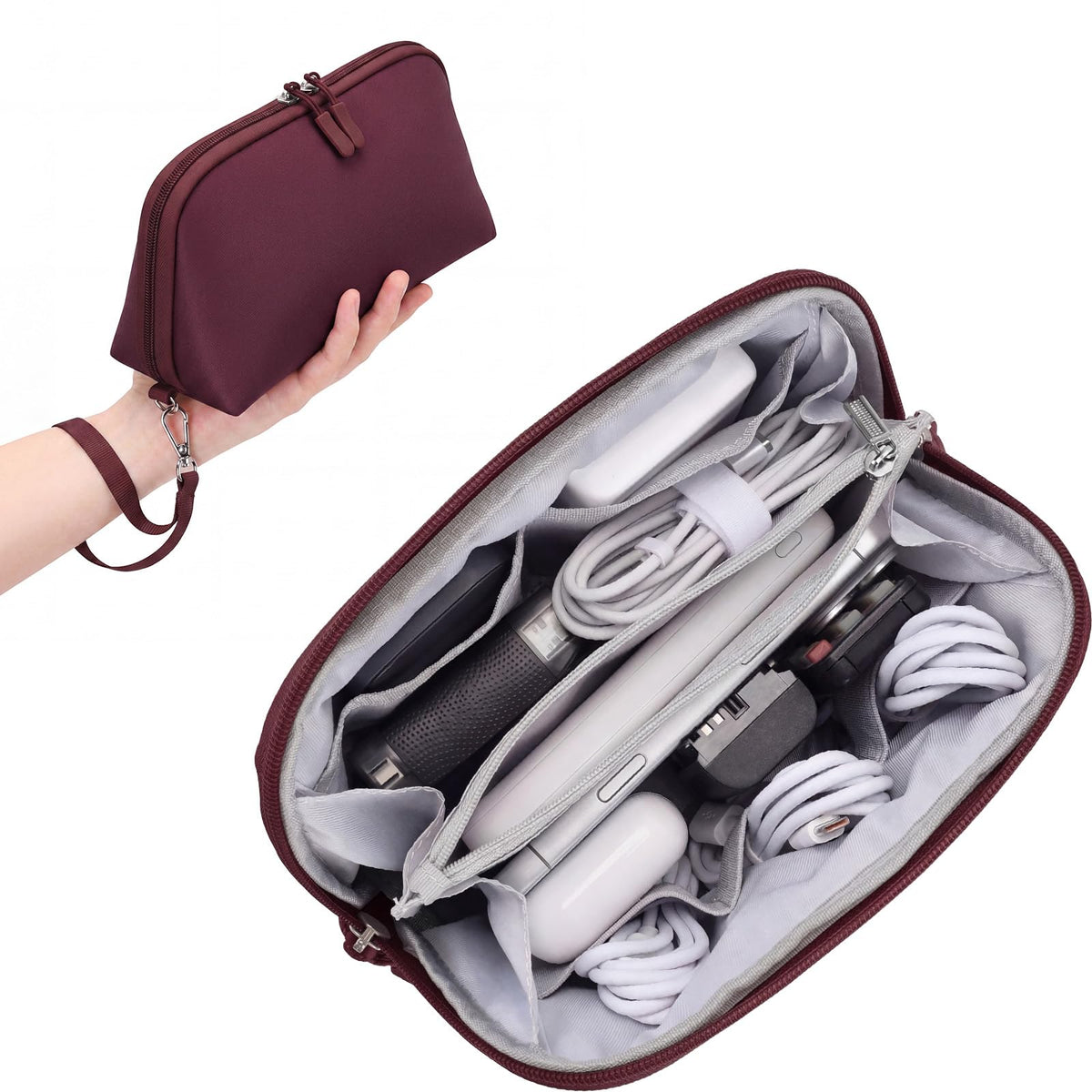FYY Travel Cable Organizer - 8 Compartments, Lightweight, Water Repellent