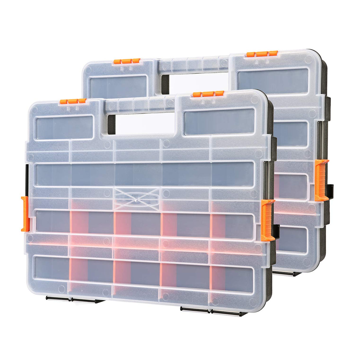 CASOMAN Hardware & Parts Organizers, 4 Piece Set Toolbox, Compartment Small Parts Organizer, Versatile and Durable Storage Tool Box