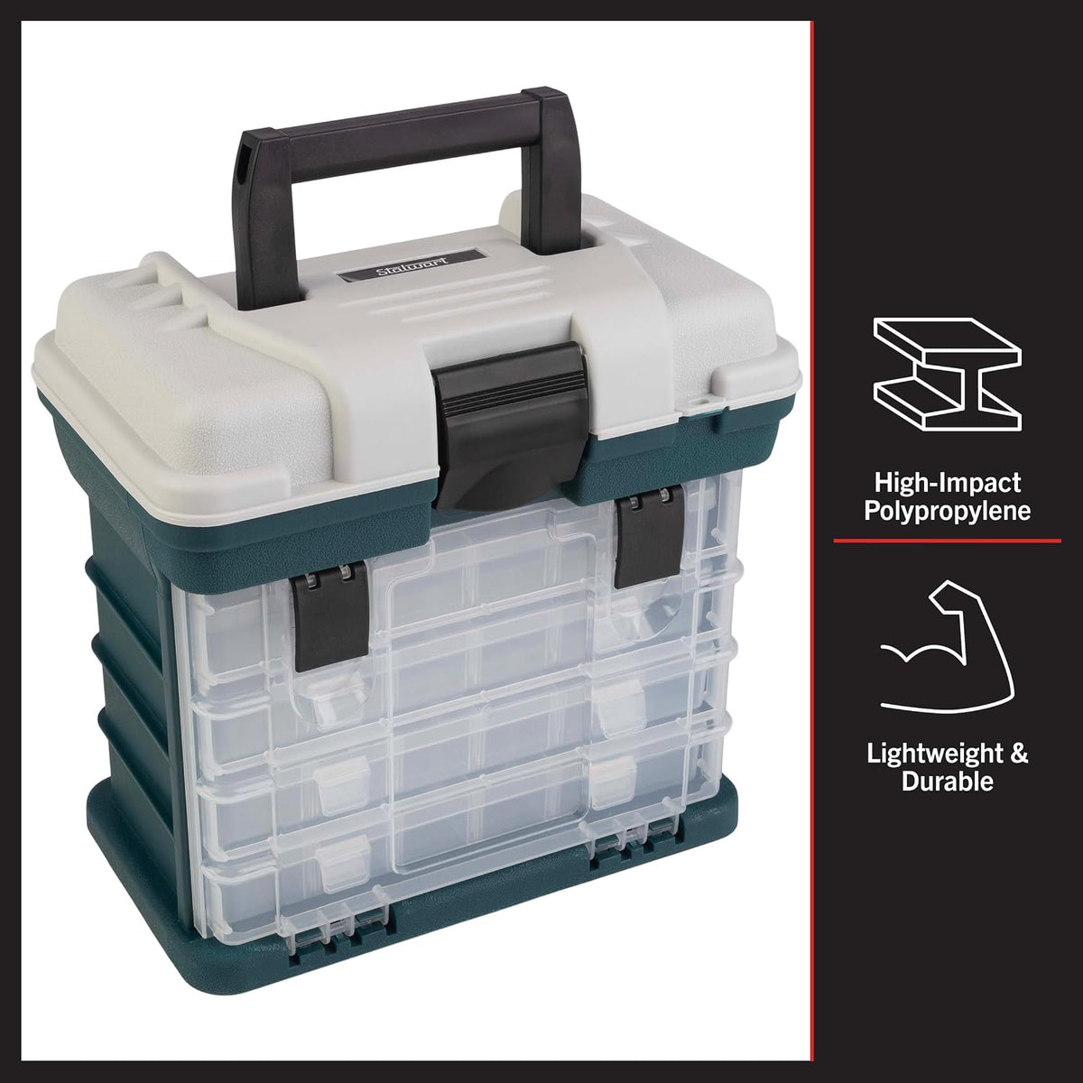 Stalwart Portable Tool Box Small Parts Organizer, Gray