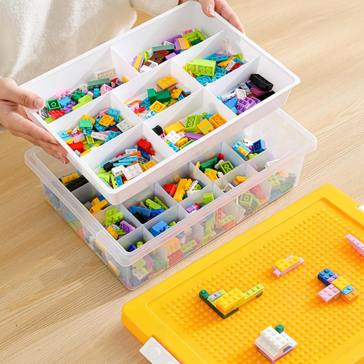 Building Block Organizer Bin, Building Baseplate Lid