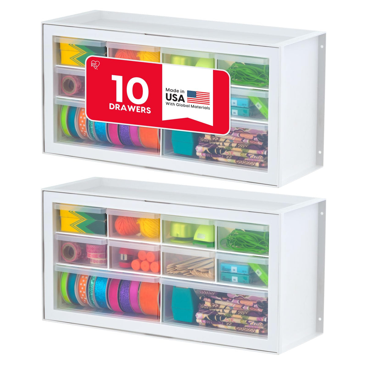 IRIS USA 24-Drawer Plastic Storage Cabinet, Teacher Toolbox, White