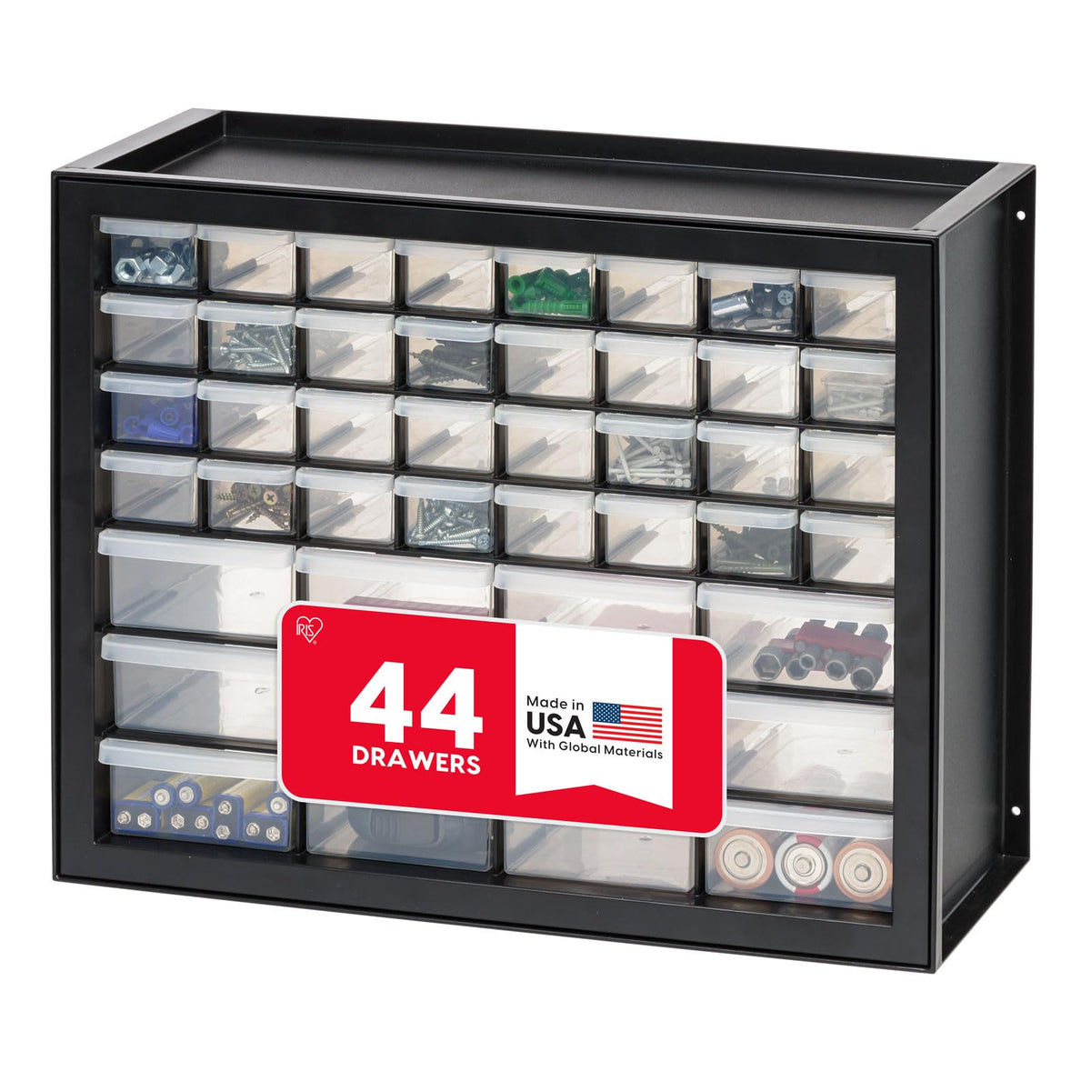IRIS USA 24-Drawer Plastic Storage Cabinet, Teacher Toolbox, Garage, Black