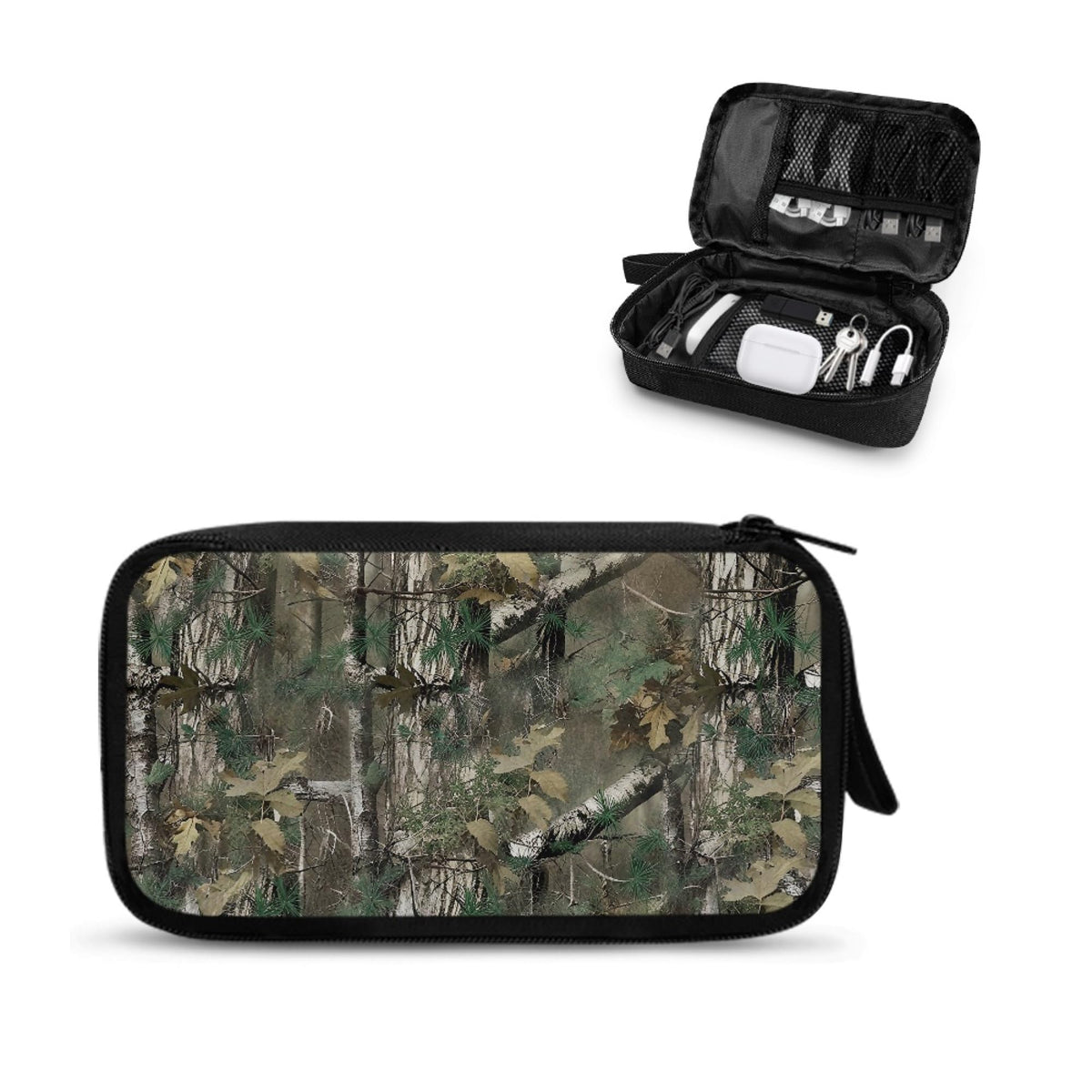 Cow Print Electronic Organizer Travel Cable Organizer Storage Bags for Data Cables, USB C Charger, SD Card, Hard Drive, Charging Cord, Mouse, Power Bank