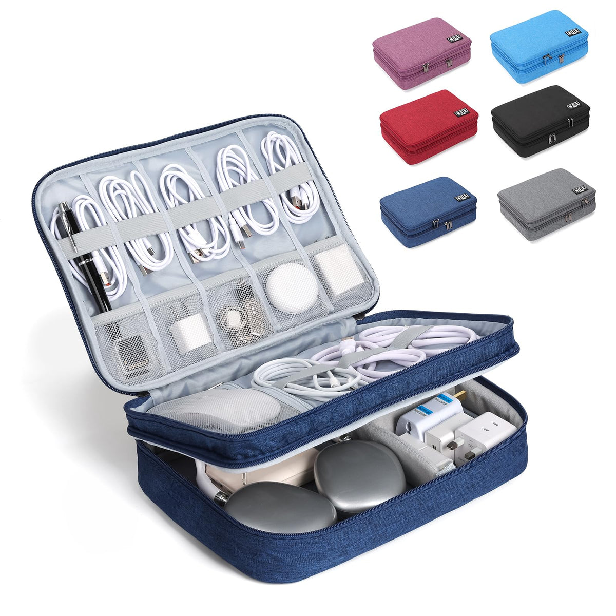 Electronic Organizer Travel Case, Double Layer Cable Organizer Bag