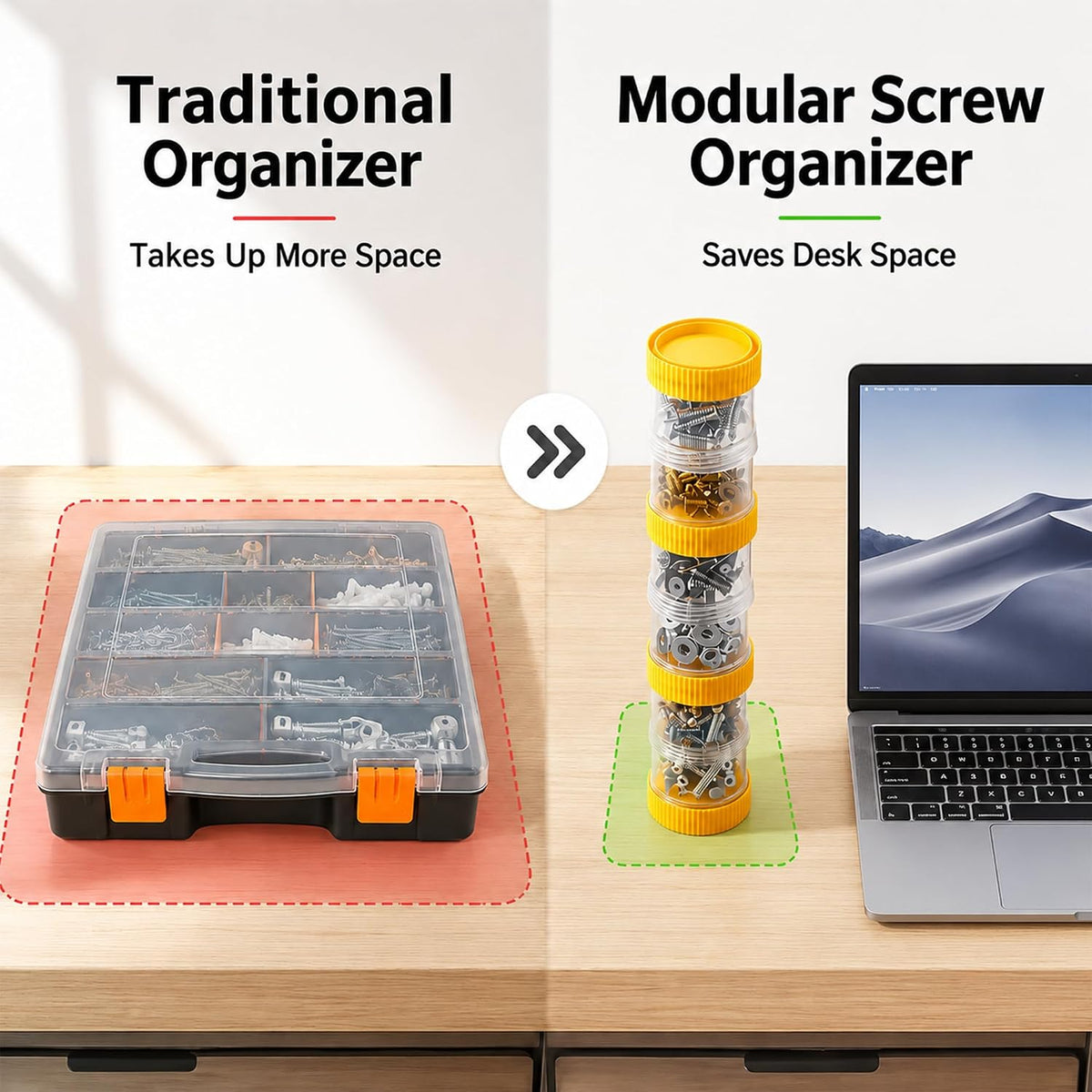 Twist Together Screw Storage Container,12 small screw container