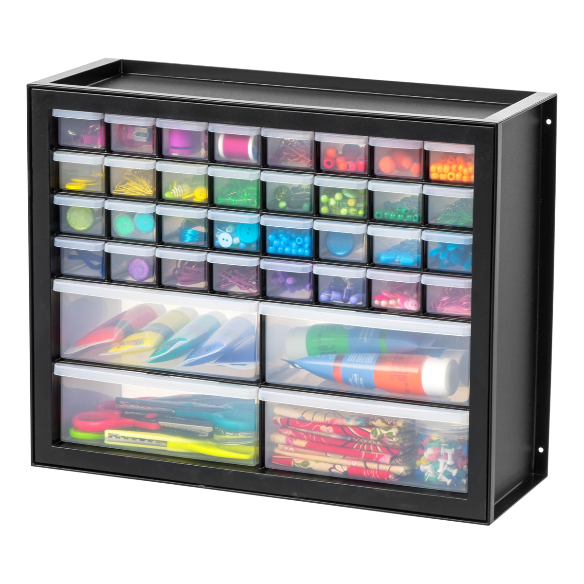 IRIS USA 24-Drawer Plastic Storage Cabinet, Teacher Toolbox, Garage, Black