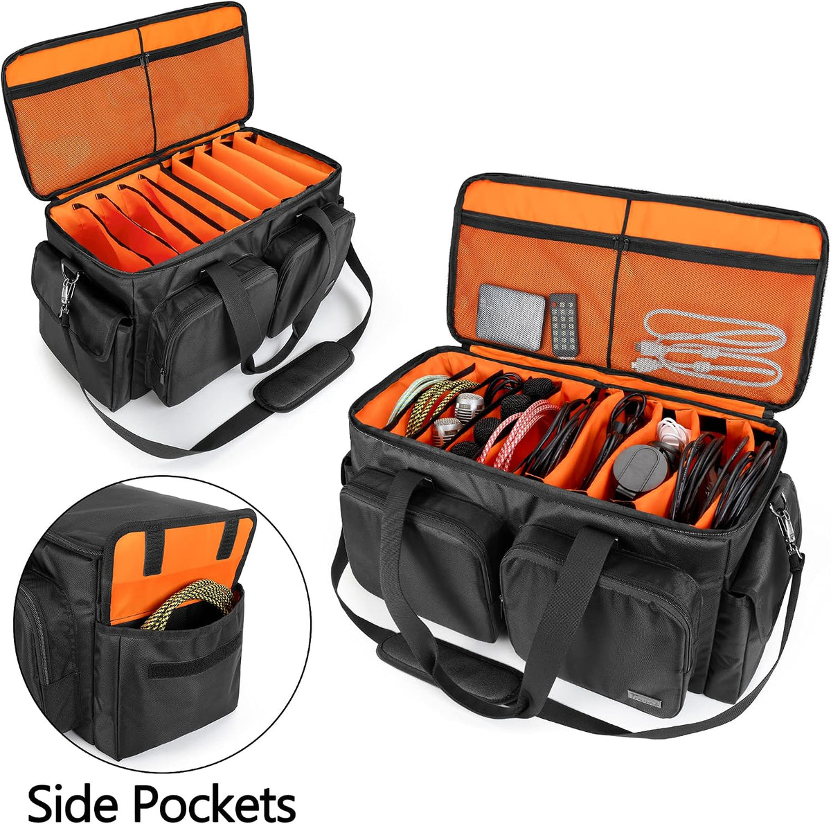 Trunab DJ Cable File Bag with Detachable Padded Bottom and Dividers