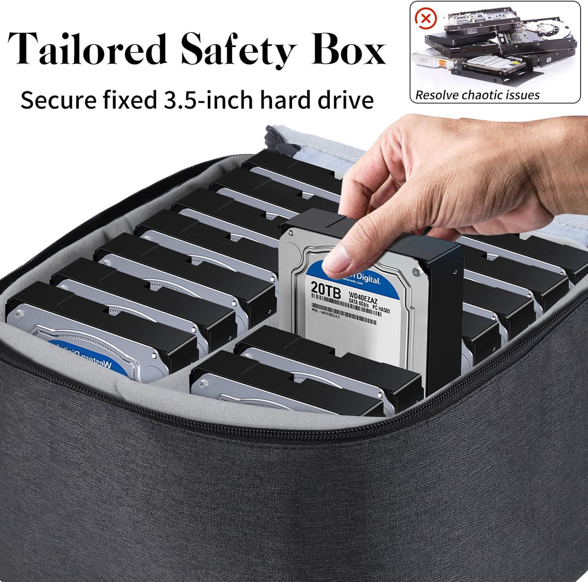 Hard Drive Case for 3.5inch HDD Portable External Hard Drive Protective Box