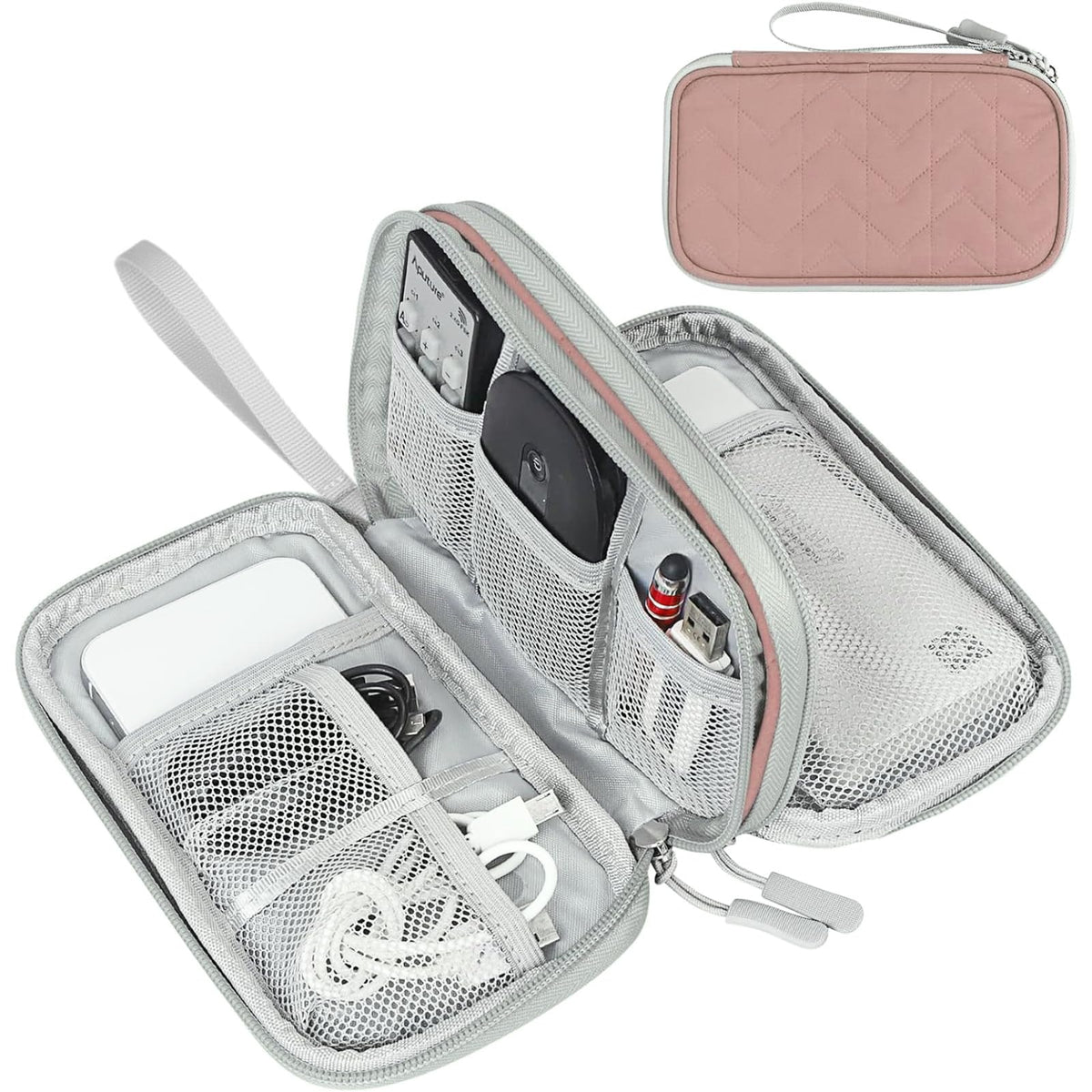 FYY Electronic Organizer, Travel Tech Pouch Bag, Medium, Dark Green