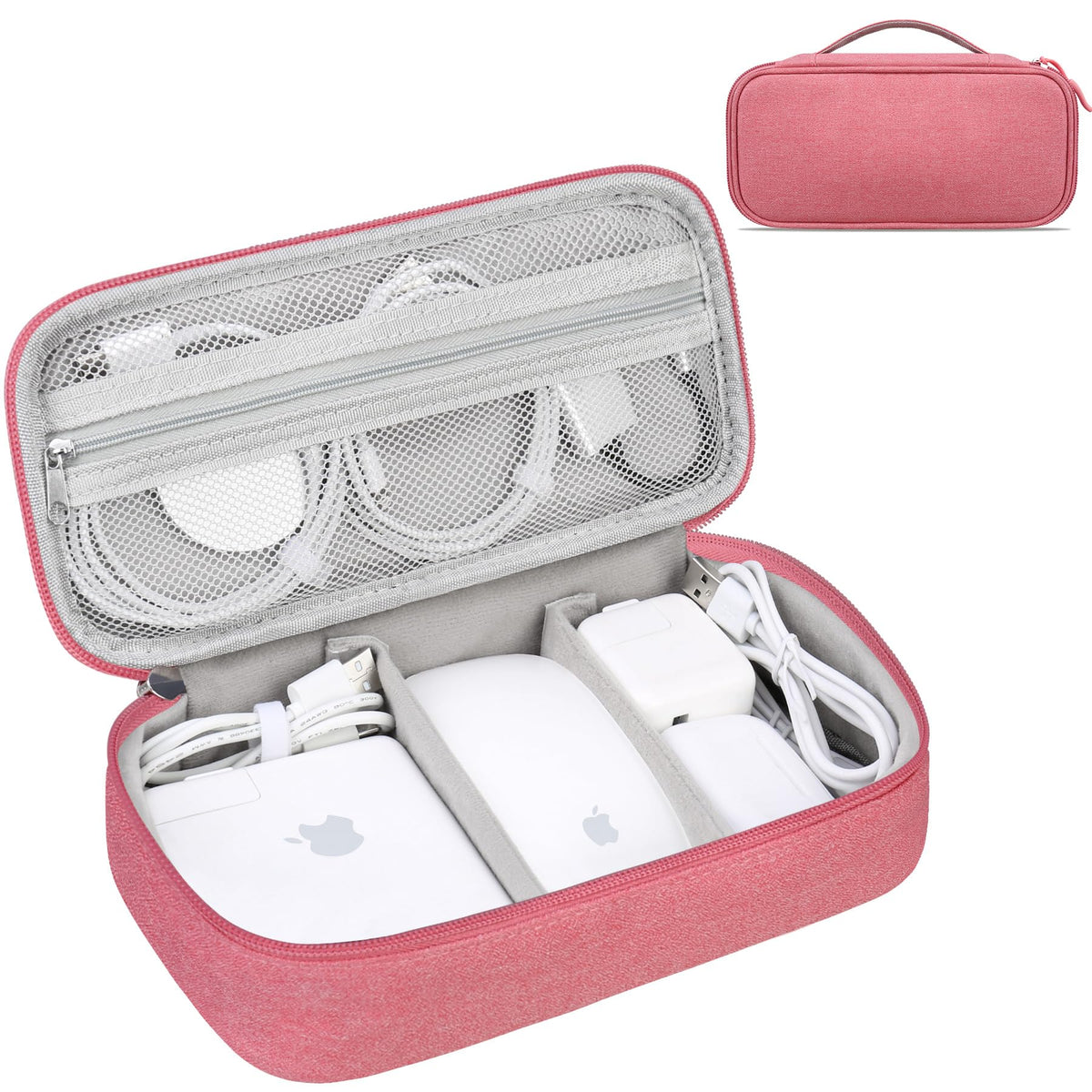 Lacdo Electronic Organizer Travel Cable Organizer Bag Pouch Tech Electronic Accessories Carry Case Portable Double Layers Charger Case for Cable, Cords, Charger, Earphone, Power Bank, Black