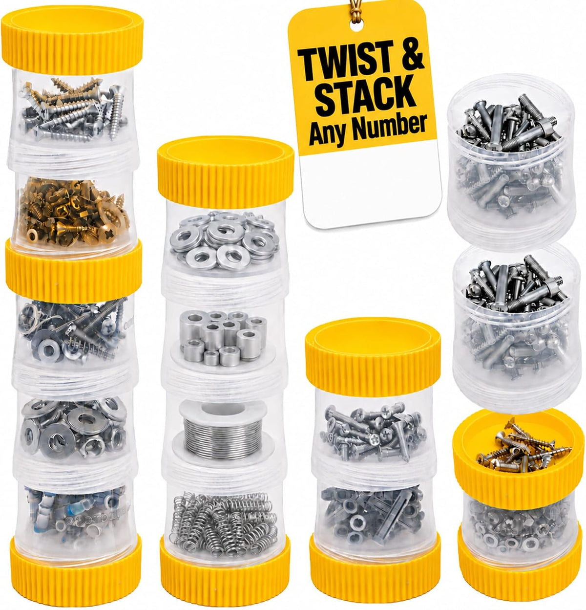 Twist Together Screw Storage Container,12 small screw container