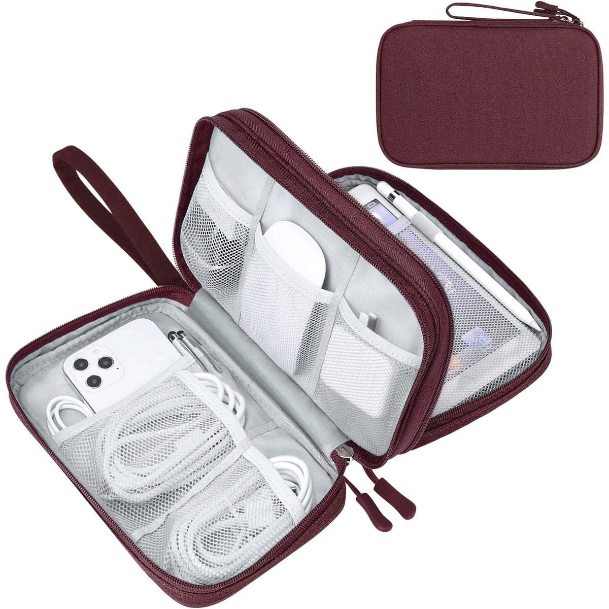 FYY Electronic Organizer, Travel Tech Pouch Bag, Large, Dark Green