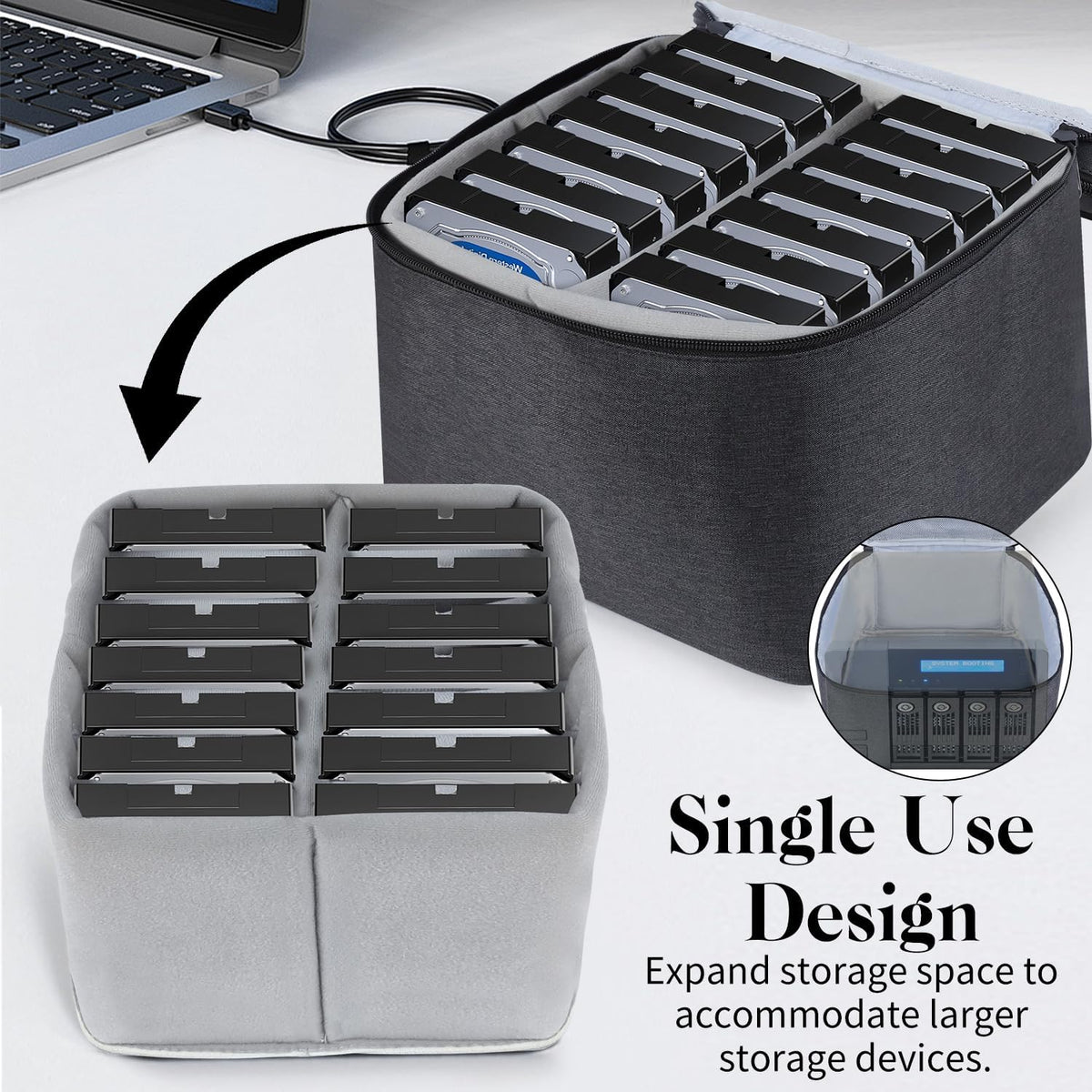 Hard Drive Case for 3.5inch HDD Portable External Hard Drive Protective Box