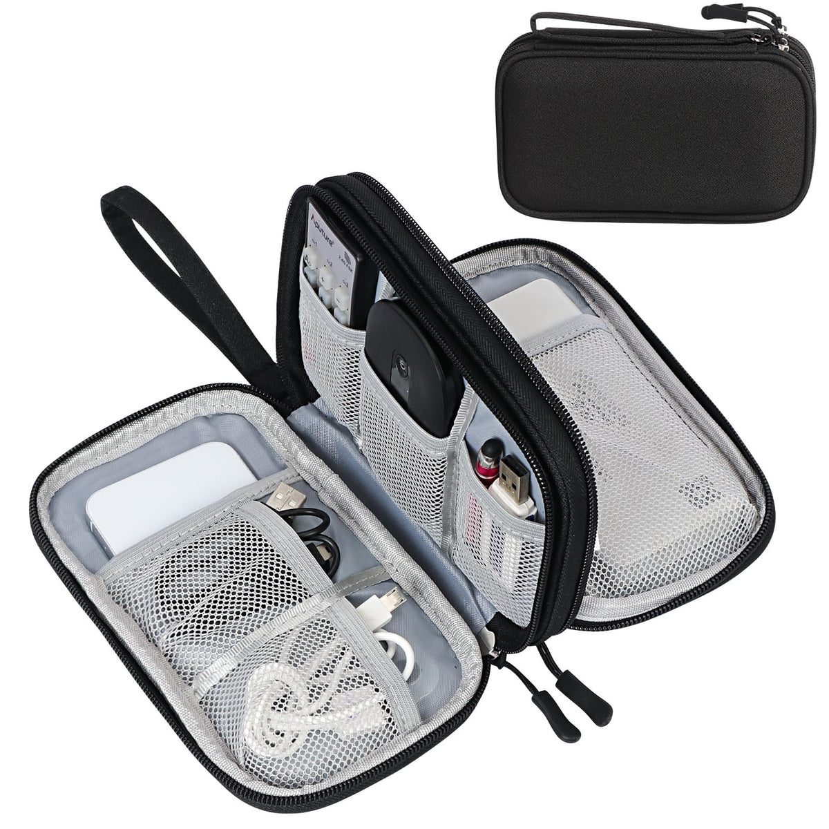 FYY Electronic Organizer, Travel Tech Pouch Bag, Large, Cyan