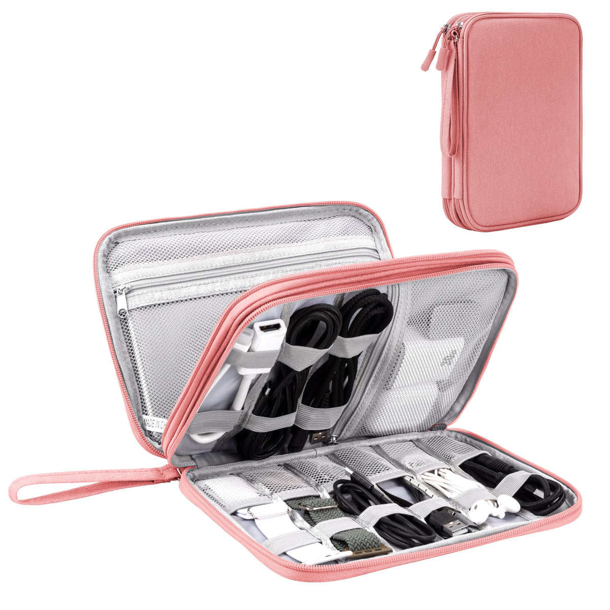 Arae Travel Essentials Electronic Organizer Double Layer - Black, L