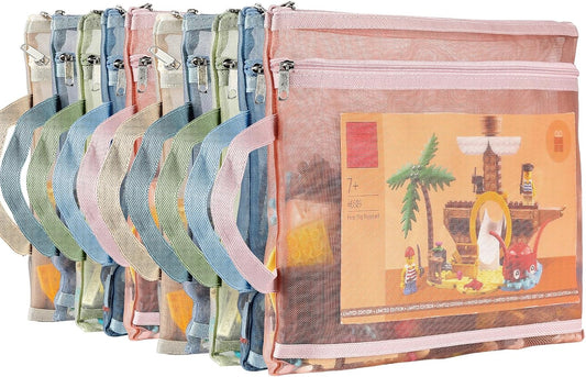 10 Pack Mesh Zipper Pouch Bags，A4 Toy Storage & Organization Bag