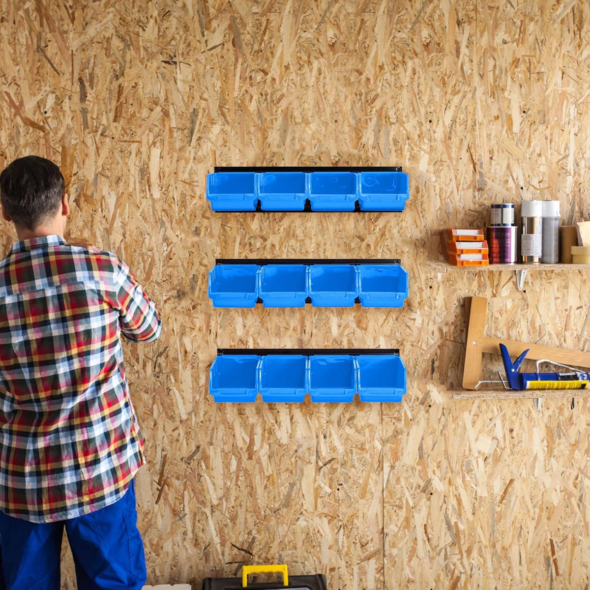 Ultrawall Wall Mounted Storage Bins, Plastic Hanging Storage Organizer Bins