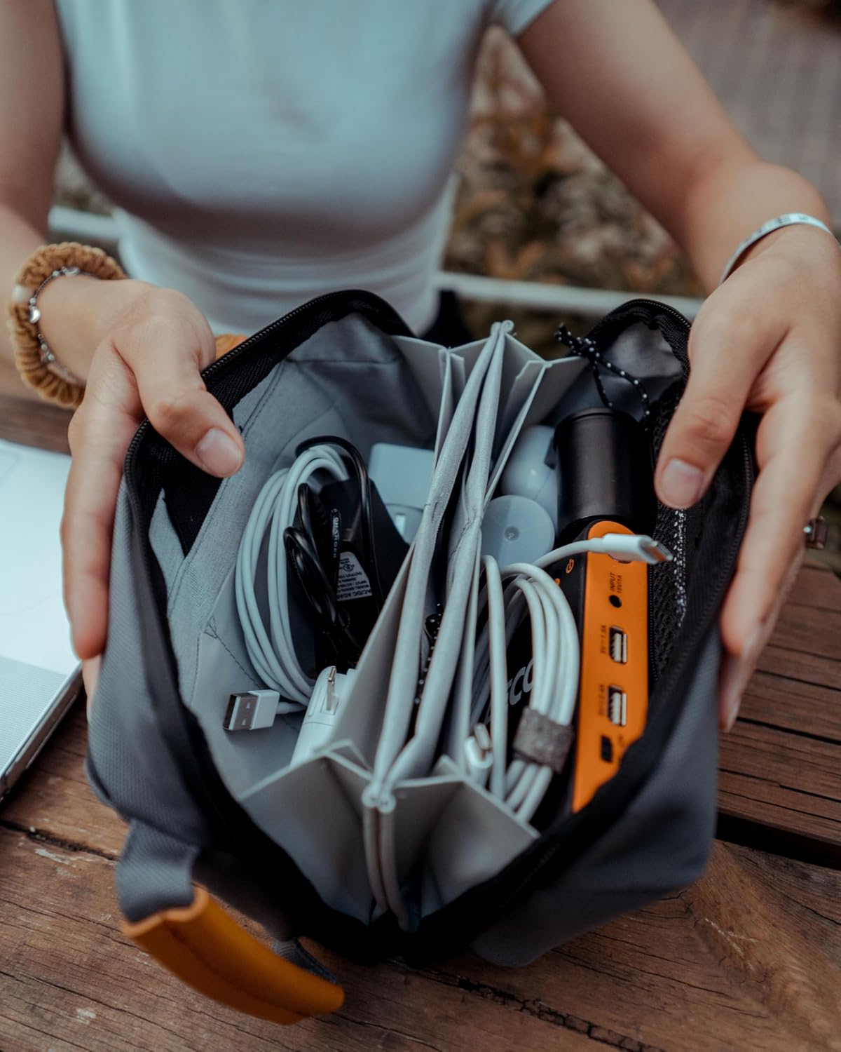 TRIPPED Travel Gear Tech Organizer Pouch for Accessories and Cables
