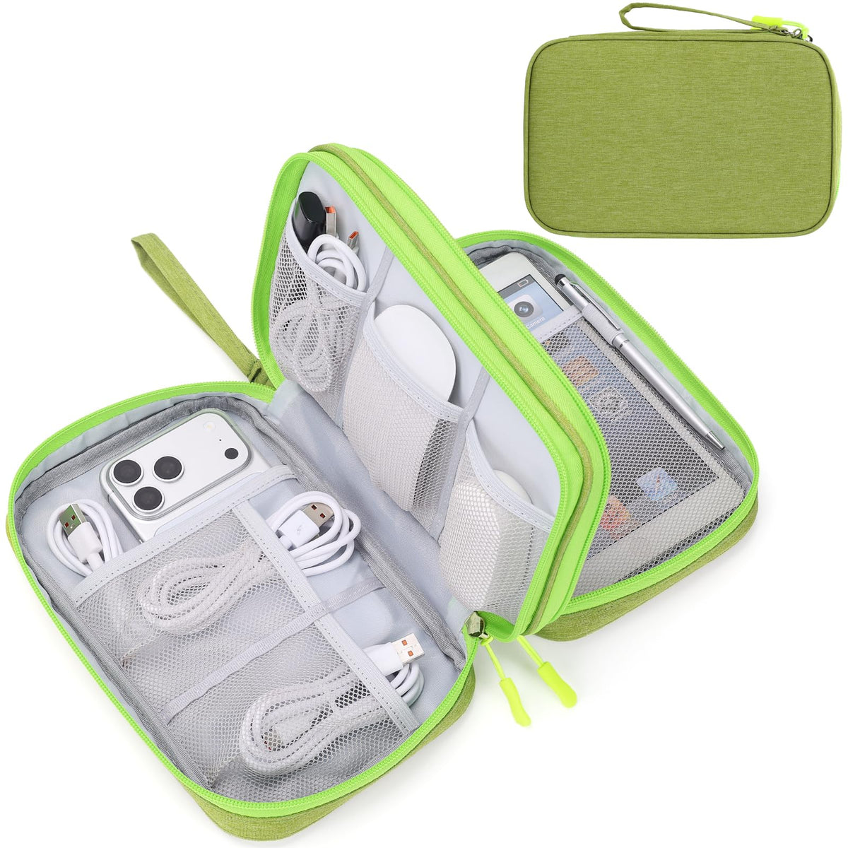 FYY Electronic Organizer, Travel Tech Pouch Bag, Large, Cyan