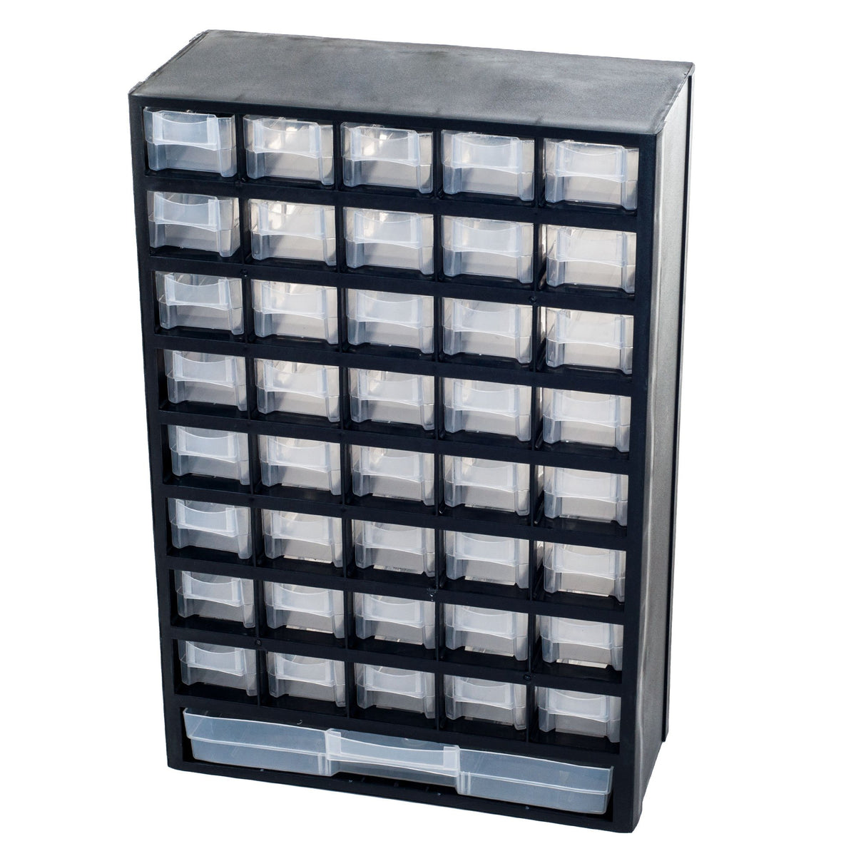 Storage Bin with Drawers - 41-Drawer Plastic Tool Organizer - Hardware or Craft Cabinet for Storing Beads, Toys, or Nuts and Bolts by Stalwart (Black)