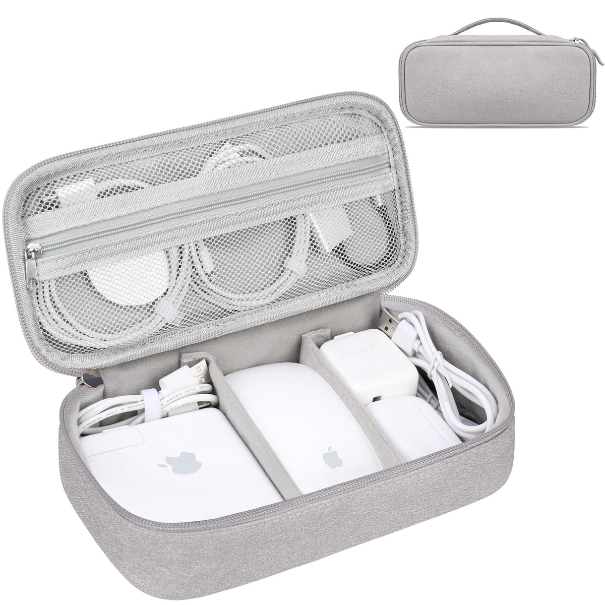 Lacdo Electronic Organizer Travel Cable Organizer Bag Pouch Tech Electronic Accessories Carry Case Portable Double Layers Charger Case for Cable, Cords, Charger, Earphone, Power Bank, Black