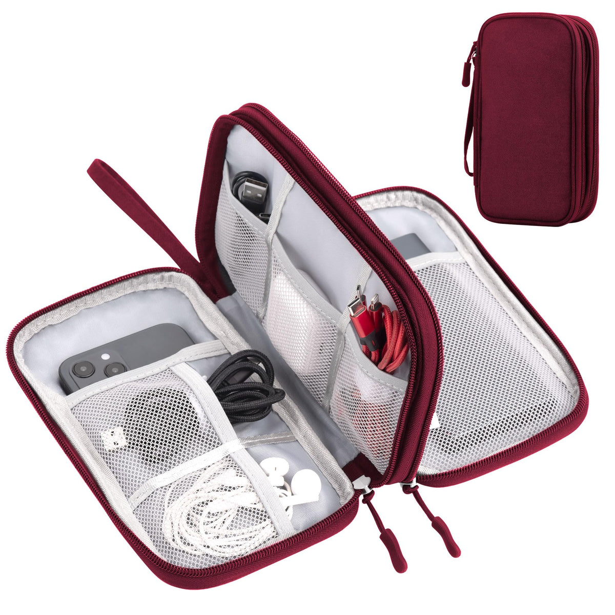 Arae Travel Essentials Electronic Organizer Double Layer - Black, L