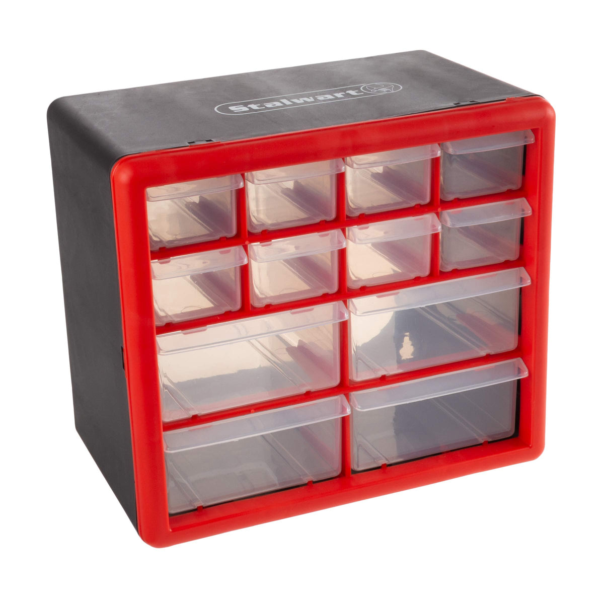 Storage Bin with Drawers - 41-Drawer Plastic Tool Organizer - Hardware or Craft Cabinet for Storing Beads, Toys, or Nuts and Bolts by Stalwart (Black)