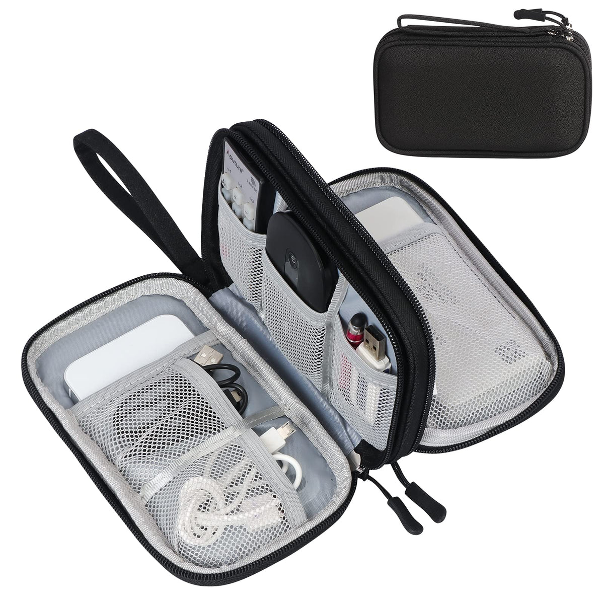 FYY Electronic Organizer, Travel Tech Pouch Bag, Large, Dark Green