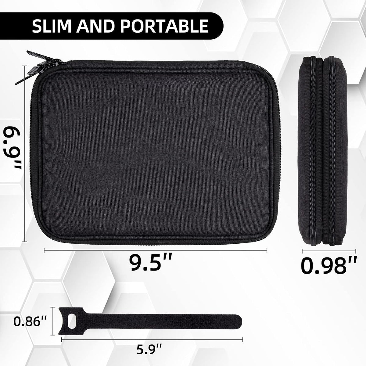 Electronics Organizer Travel Case Cord Cable Charger Organizer Bag Travel Accessories Essentials for Women Men Double Layers Tech Pouch with 5 Cable Ties for Phone Power Bank SD Card USB, Black