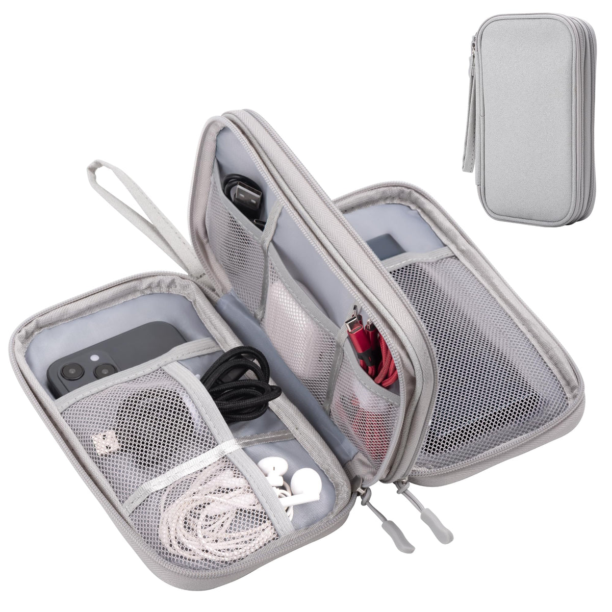 Arae Travel Essentials Electronic Organizer Double Layer - Black, L