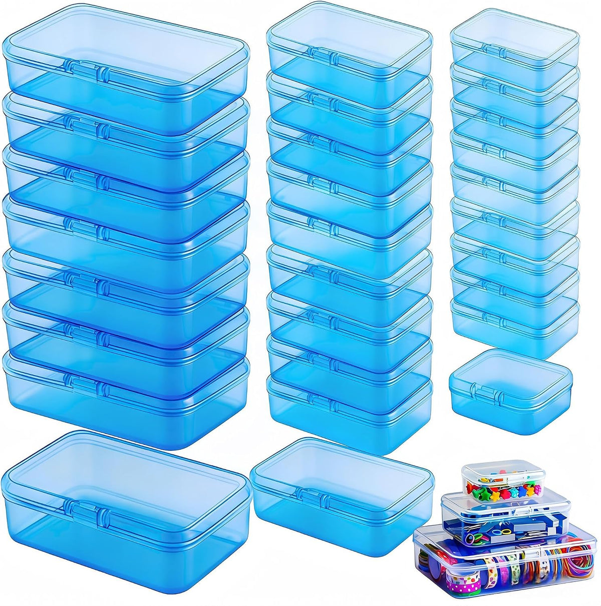 LJY 28 Plastic Boxes, 3 Sizes for Model Parts