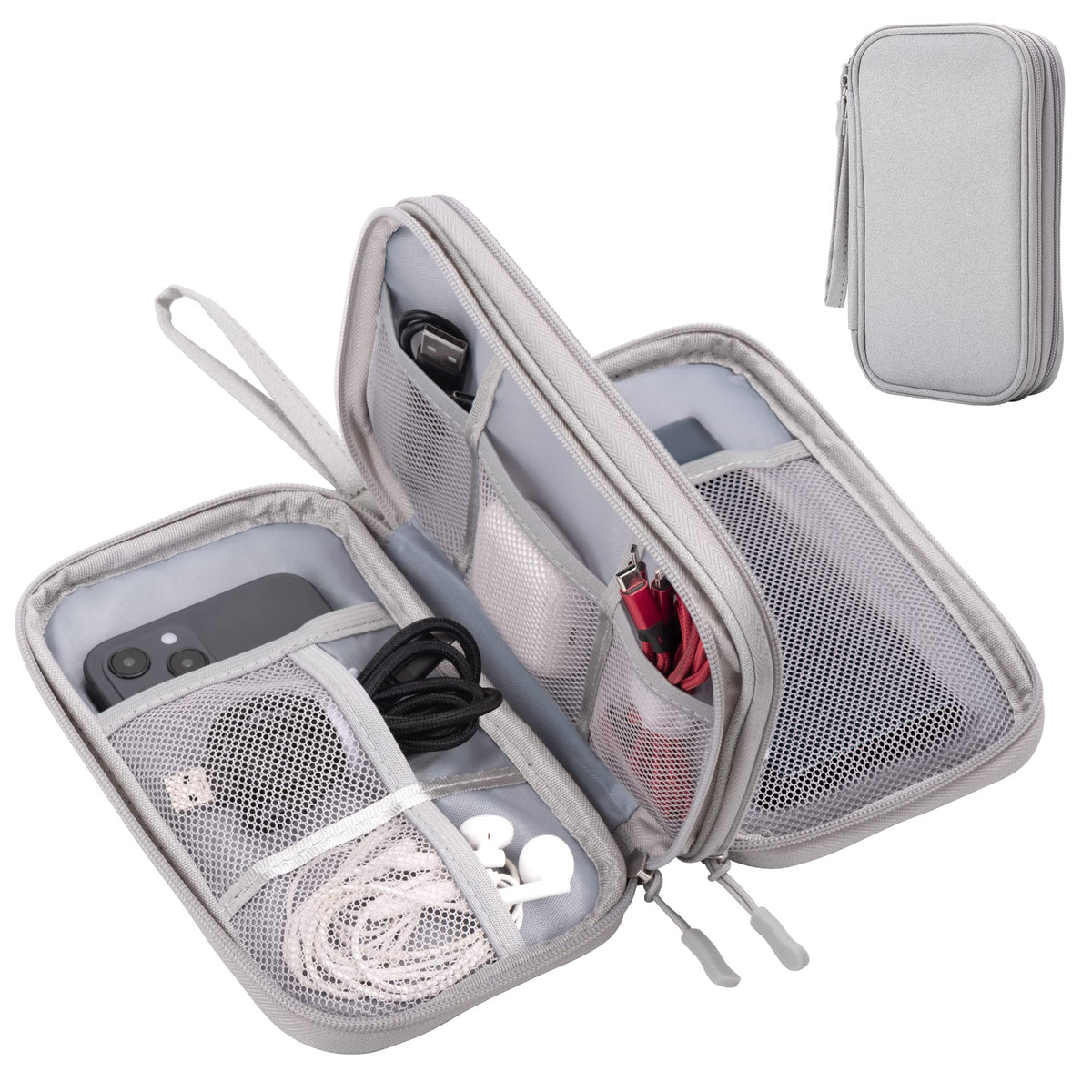 Arae Travel Essentials Electronic Organizer Double Layer - Black, L