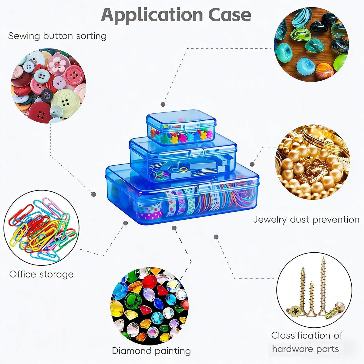 LJY 28 Plastic Boxes, 3 Sizes for Model Parts