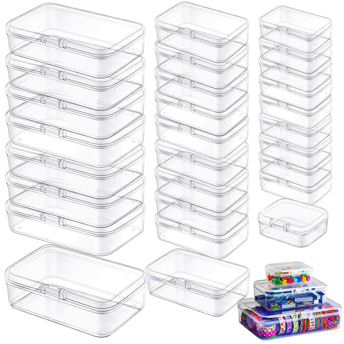 LJY 28 Plastic Boxes, 3 Sizes for Model Parts